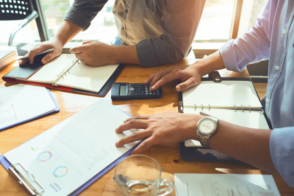 fractional cfo working at a desk