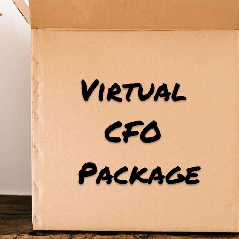 virtual cfo package written on cardboard box